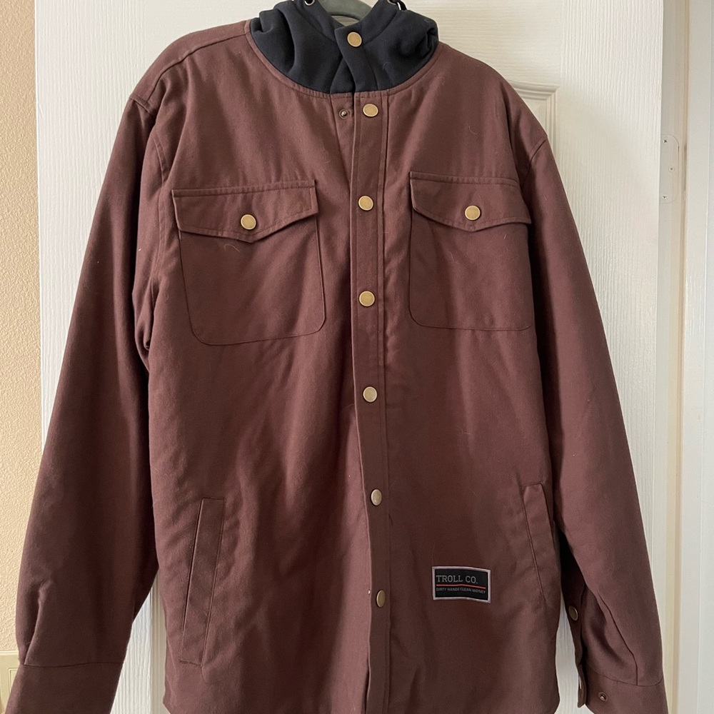 Troll clothing DHCM Men's Brown Jacket with Black Hood